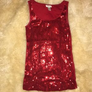 Shimmery red tank